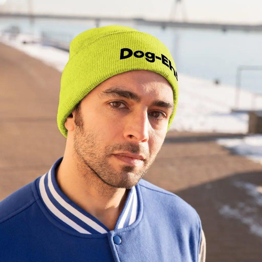 Embroidered Dog-Eh! Knit Beanie Printify
